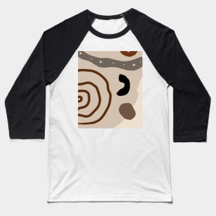 Minimal Modern  Abstract Shapes  Warm Tones  Design Baseball T-Shirt